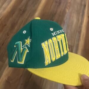 Minnesota North Stars Hat Cap Snap Back Green Yellow NHL Hockey Zephyr Mens